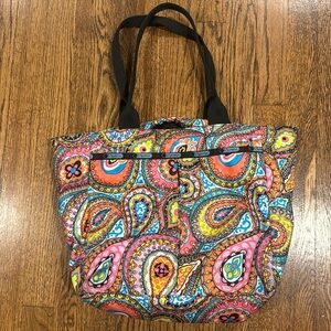 LESPORTSAC Multi-color Paisley Prints Shoulder Tote Bag